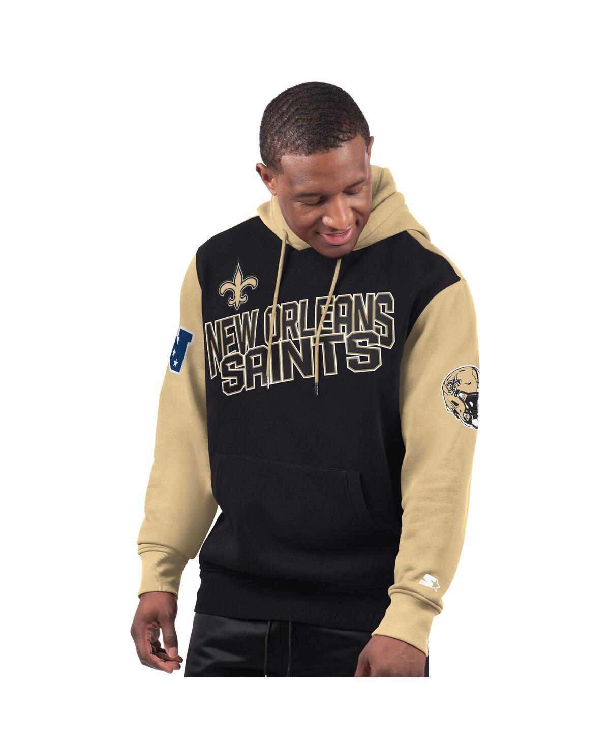 Men's Black New Orleans Saints Extreme Pullover Hoodie - Black, Vegas Gold