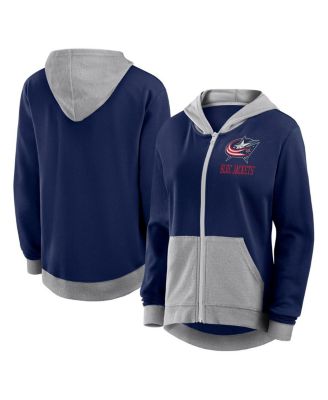Logo Athletic - Women's Navy Columbus Blue Jackets Hit It French Terry Full-Zip Hoodie