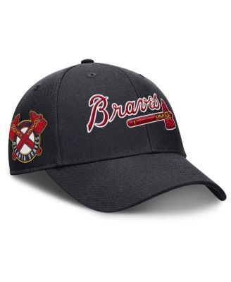 Men's Navy Atlanta Braves Rise Gaberdine Adjustable Hat