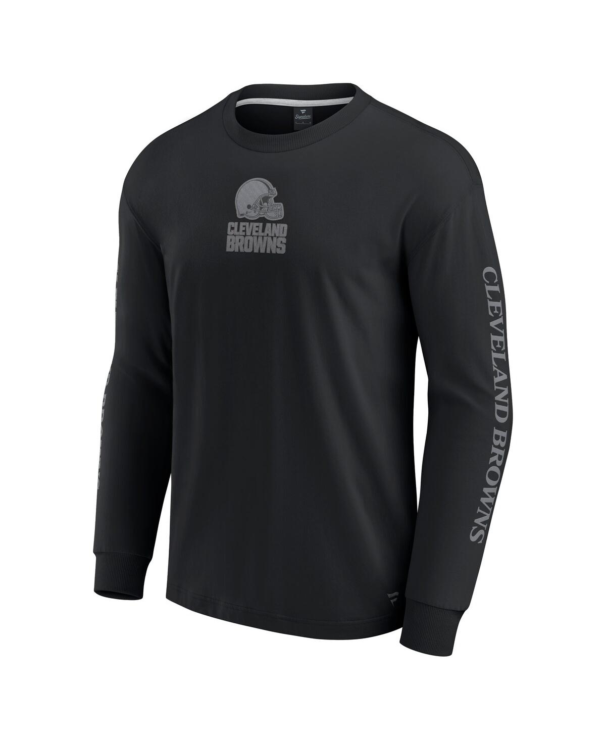 Fanatics Men's And Women's Black Cleveland Browns Elements Strive Long Sleeve T-shirt In Black