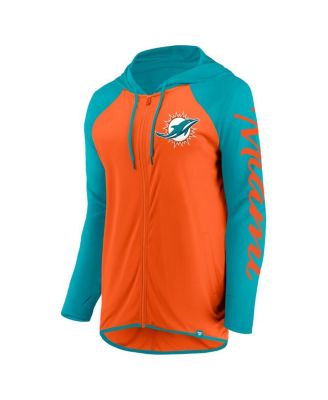 Women's Orange/Aqua Miami Dolphins Script Full-Zip Hoodie