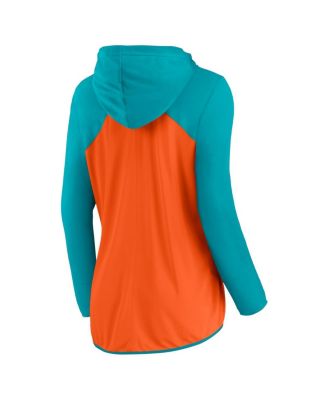 Women's Orange/Aqua Miami Dolphins Script Full-Zip Hoodie