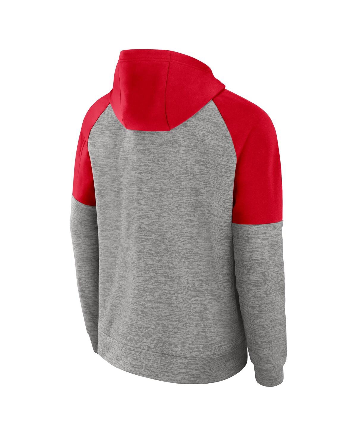Nike Men's Heather Gray Georgia Bulldogs Fitness Raglan Performance Full-zip Hoodie In Heather Gray
