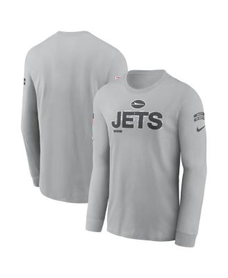 Nike - Men's Gray New York Jets 2024 Salute To Service Long Sleeve T-Shirt