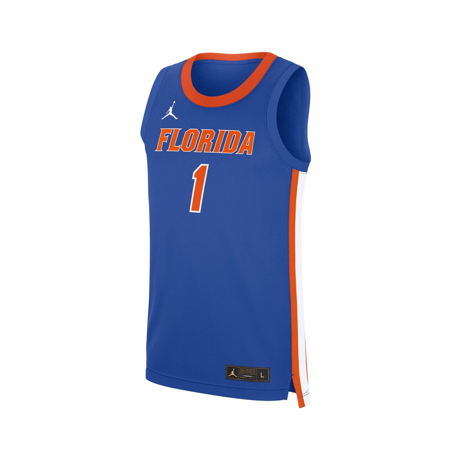 Мужской топ Jordan Royal Florida Gators Road Replica Basketball Jersey — фото 2
