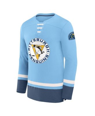 Men's Light Blue Pittsburgh Penguins Vintage High Point Long Sleeve T-Shirt