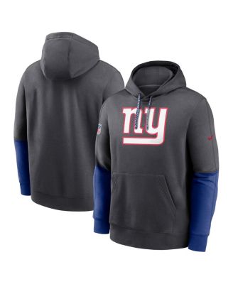 Nike - Men's Anthracite New York Giants 2024 Sideline Club Pullover Hoodie
