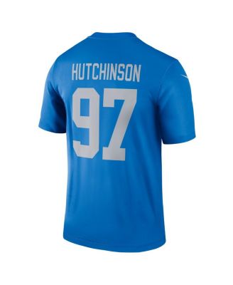 Men's Aidan Hutchinson Blue Detroit Lions Alternate Legend Player Performance Top