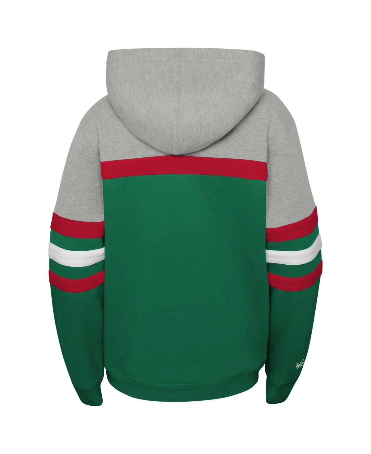 Mitchell & Ness Big Boys And Girls Green Minnesota Wild Head Coach Pullover Hoodie In Green