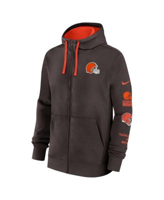 Men's Brown Cleveland Browns Club Full-Zip Hoodie Jacket