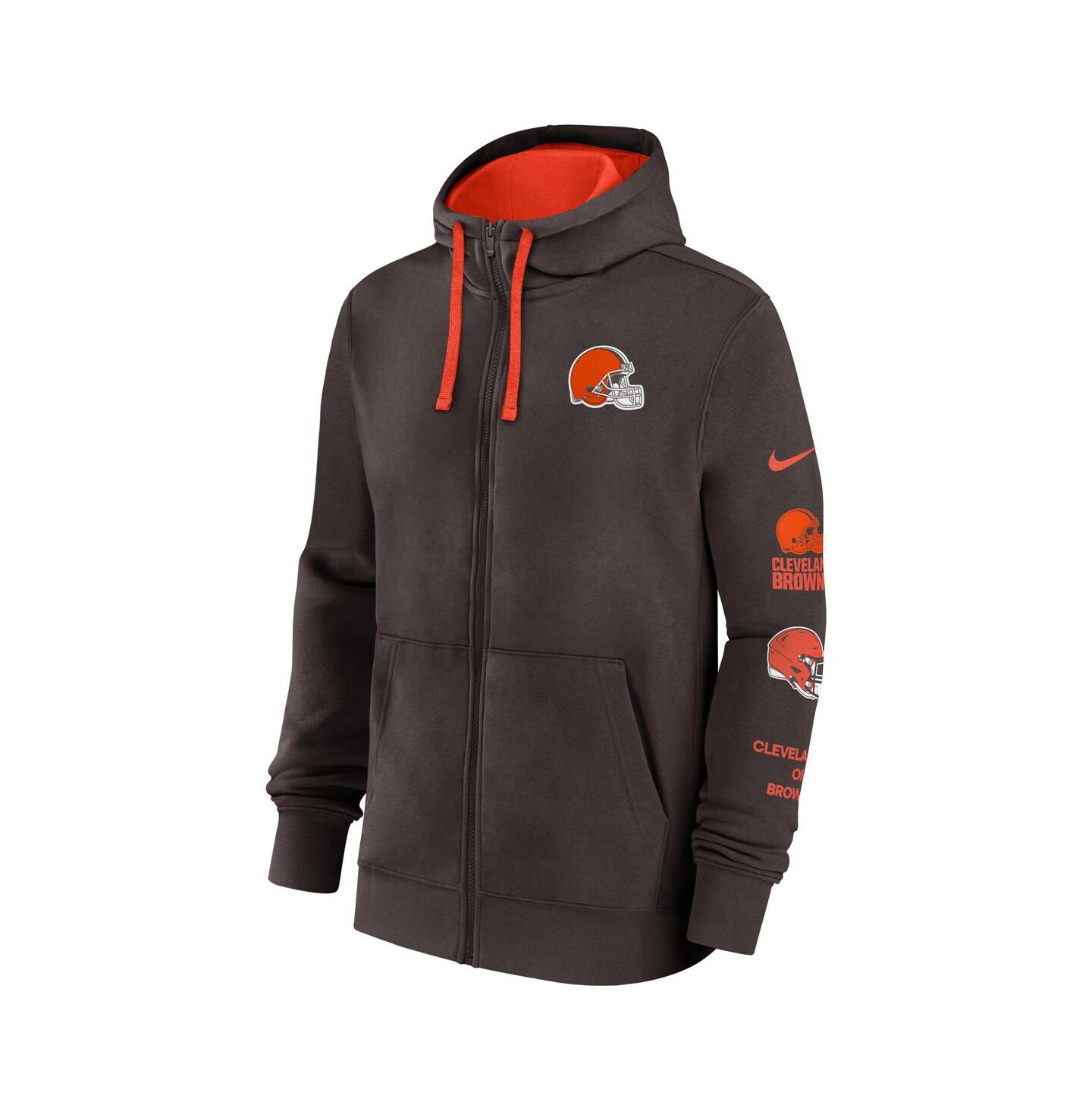 Мужская куртка Nike Brown Cleveland Browns Club Full-Zip Hoodie Jacket — фото 2