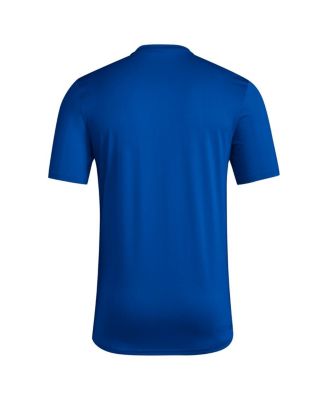 Men's Royal Kansas Jayhawks Locker Football Pre-Game AEROREADY T-Shirt