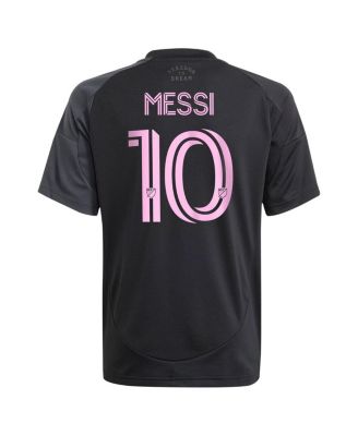 Big Boys and Girls Lionel Messi Black Inter Miami CF 2025 The Fortitude Kit Replica Player Jersey
