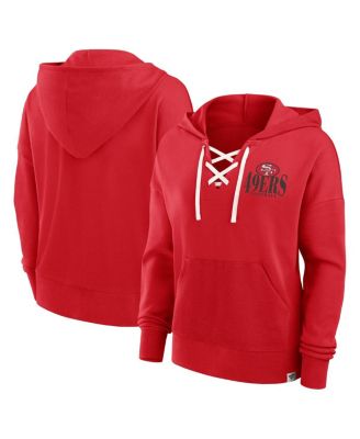 Fanatics - Women's Scarlet San Francisco 49ers Blitz Left Lace-Up Pullover Hoodie
