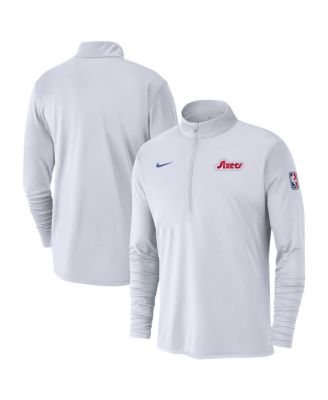 Nike - Men's White Philadelphia 76ers 2024/25 City Edition Authentic Coaches Performance Half-Zip Top
