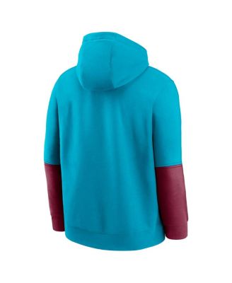 Men's Turquoise/Garnet Florida State Seminoles 2024 Sideline Club Fleece Pullover Hoodie
