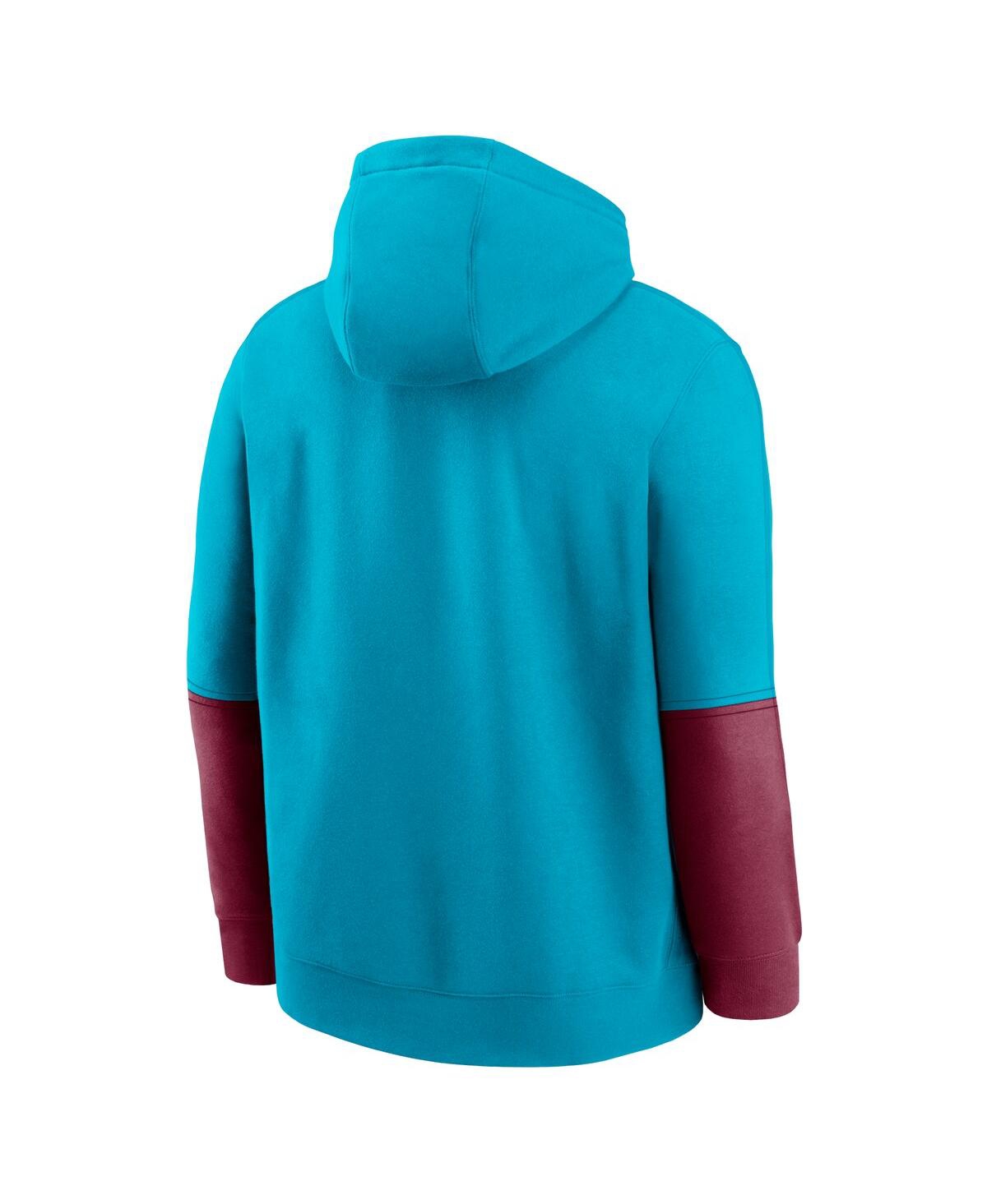 NIKE MEN'S TURQUOISE/GARNET FLORIDA STATE SEMINOLES 2024 SIDELINE CLUB FLEECE PULLOVER HOODIE