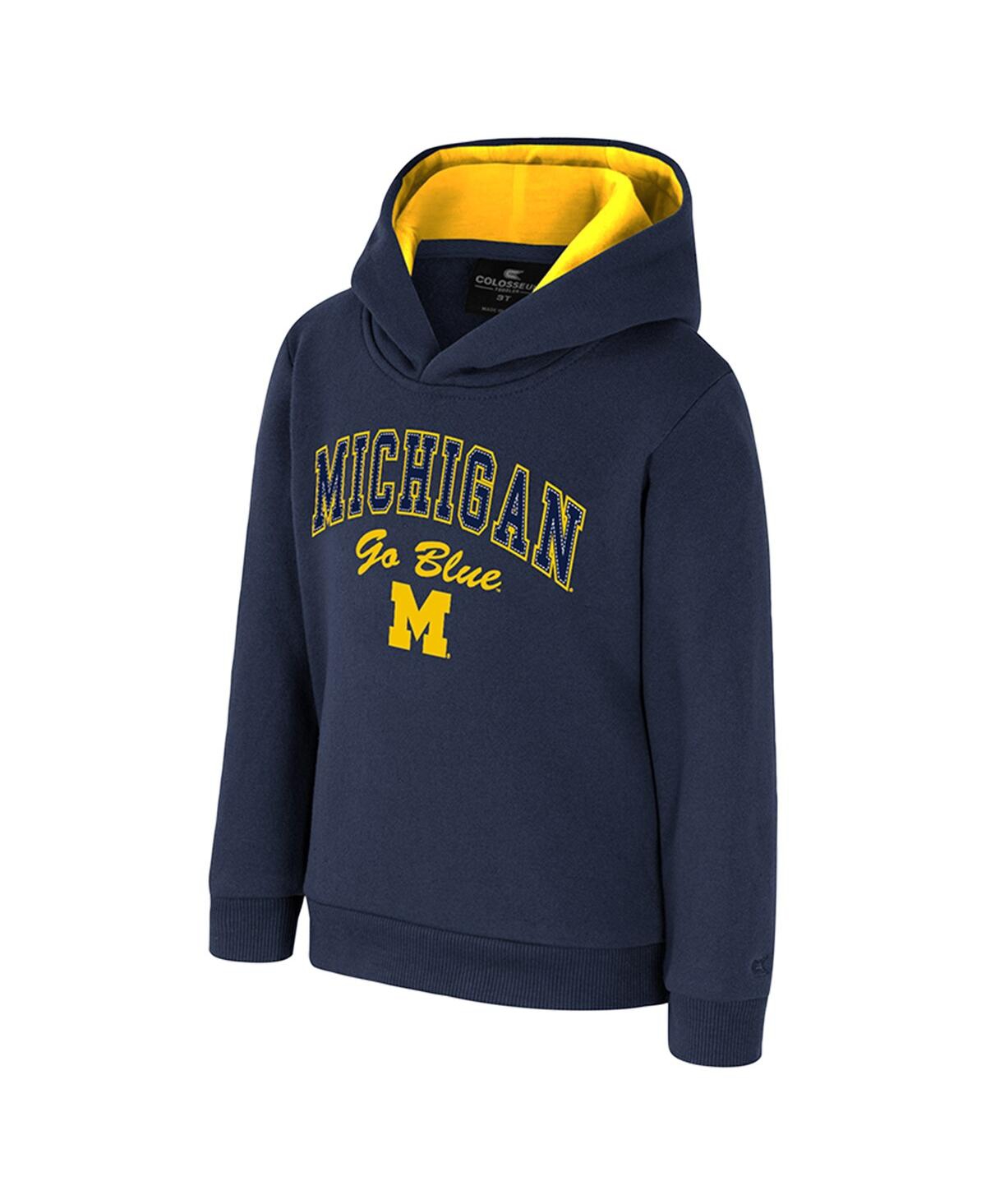 Colosseum Toddler Navy Michigan Wolverines Centauri Pullover Hoodie In Navy