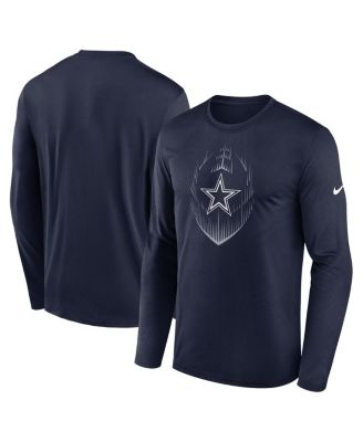 Nike - Men's Navy Dallas Cowboys Icon Legend Performance Long Sleeve T-Shirt