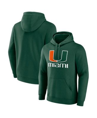 Fanatics - Men's Green Miami Hurricanes Team Lockup Pullover Hoodie