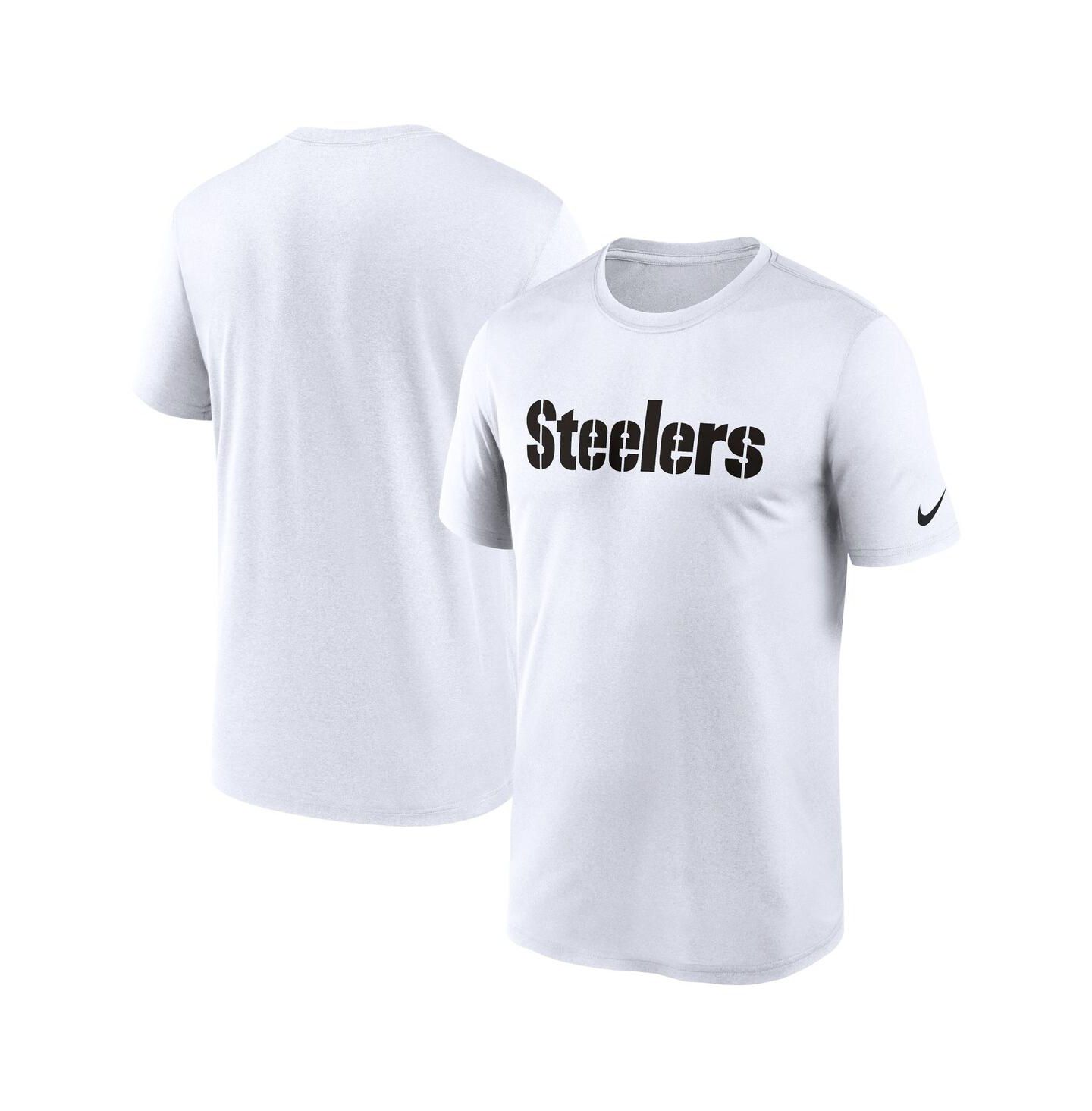 Мужская футболка Nike White Pittsburgh Steelers Legend Wordmark Performance — фото 1