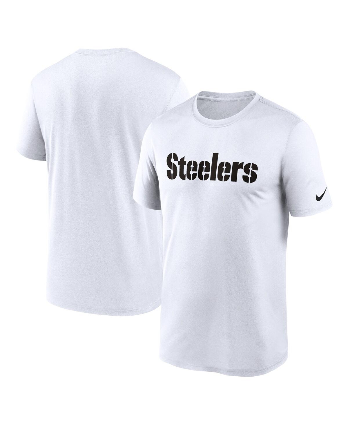 Nike Men's White Pittsburgh Steelers Primetime Wordmark Essential T-shirt In White