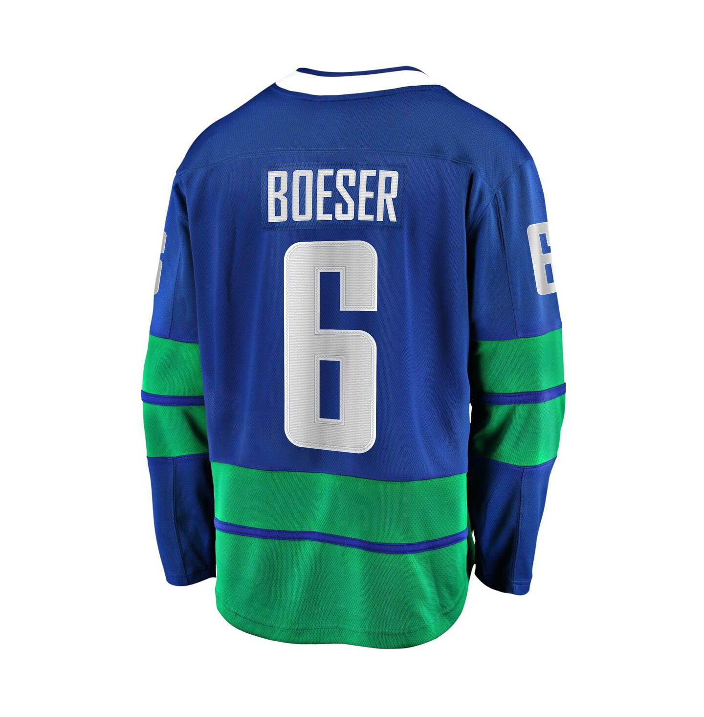 Мужской топ Fanatics Brock Boeser Blue Vancouver Canucks Premier Breakaway Player Jersey — фото 3