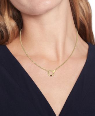 Circle Pendant Necklace, 16" + 2" extender