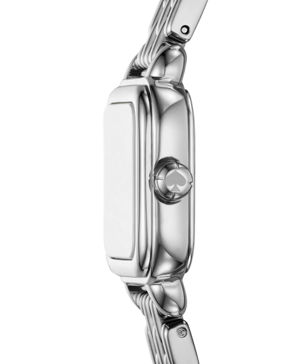 Shop Kate Spade Women's Gracie Square Three-hand Silver-tone Stainless Steel Watch, 25mm