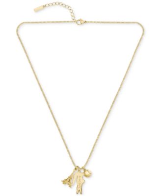 Gold-Tone Umpire Green Crocodile Pendant Necklace, 23-2/3" + x" extender