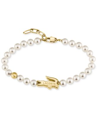 Gold-Tone Matchpoint Glass Pearl Strand Bracelet