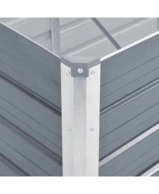 Garden Raised Bed Galvanized Steel 50.8"x50.8"x30.3" Gray