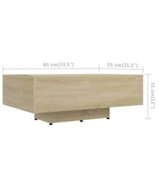Coffee Table Sonoma Oak 33.5"x21.7"x12.2" Engineered Wood