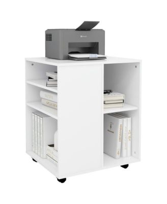 Rolling Cabinet White 23.6"x20.9"x28.3" Engineered Wood