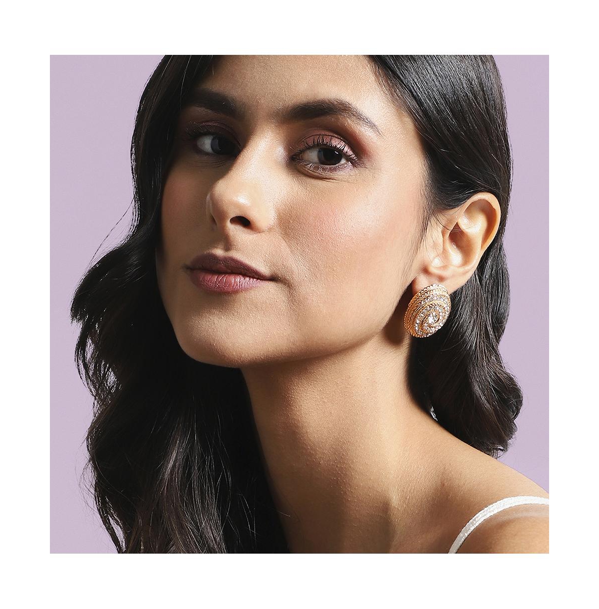 Crystal Swirl Stud Earrings