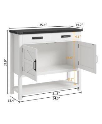 Farmhouse Entryway Table with 2-Door Cabinet & 2 Drawers