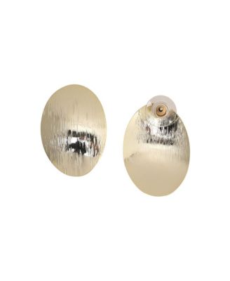 Textured Lined Circular Stud Earrings