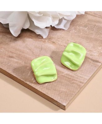 Textured Enamel Stud Earrings