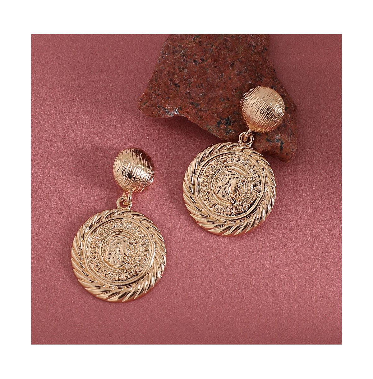 Textured Royal Drop Earrings