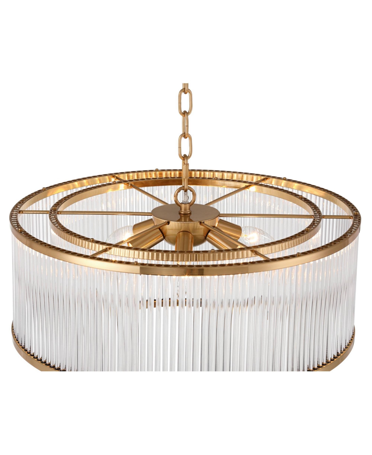 Possini Euro Design Warren 20" Modern Pendant Ceiling Light Fixture Dining Room Over Table Drum 6-Light Golden Bronze Finish