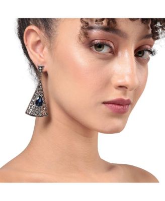 Triangle Filigree Drop Earrings