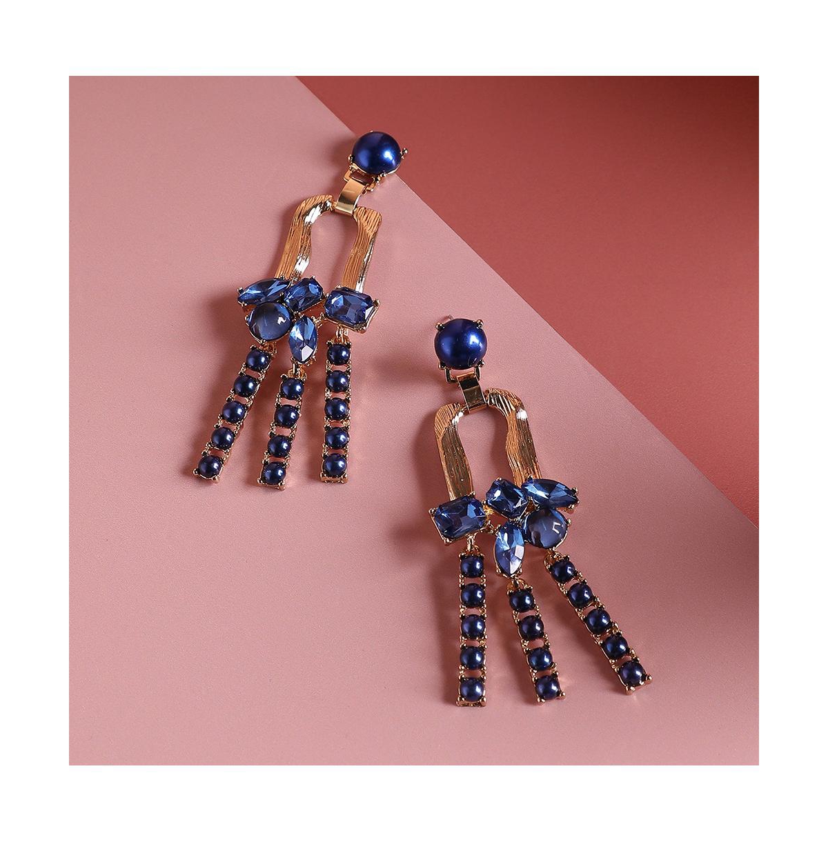 Sohi Party Drop Earrings In Blue