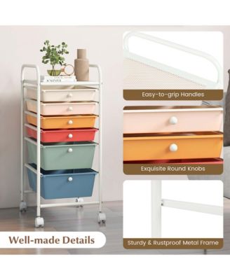 6 Drawer Rolling Storage Cart Scrapbook Paper Office Organizer