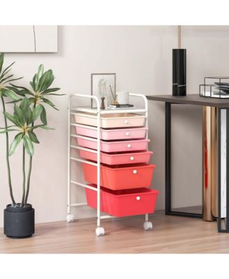 6 Drawer Rolling Storage Cart Scrapbook Paper Office Organizer