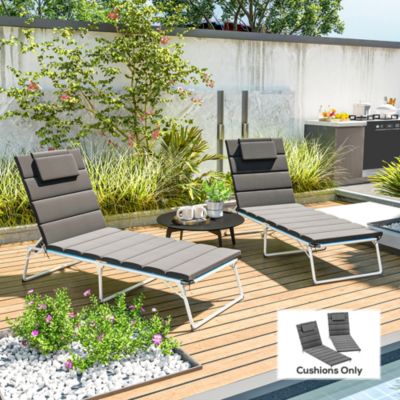2pcs Olefin Chaise Lounge Chair Cushion, 80" x 26",