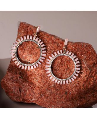 Circular Crystal Drop Earrings