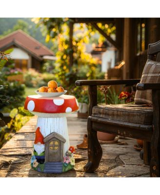 Gnome Mushroom MgO Indoor and Outdoor Sculpture Side Table