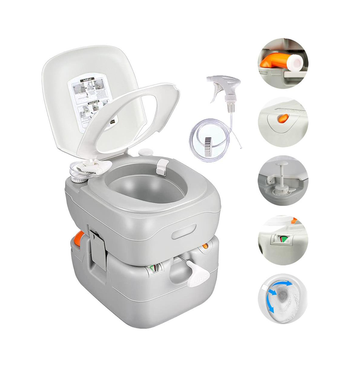 Outdoor Portable Toilet With Carry Bag & Waste Level Indicator - White