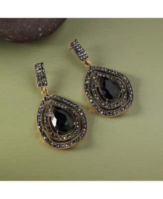 Embellished Lined Teardrop Earrings