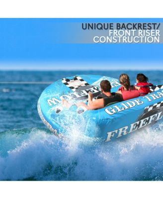 Inflatable Towable Tube With Front & Back Tow Points - 3-Person Capacity